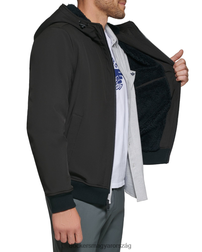 Dockers férfiak cipzáras softshell kapucnis pulcsi P840P675 ruházat fekete