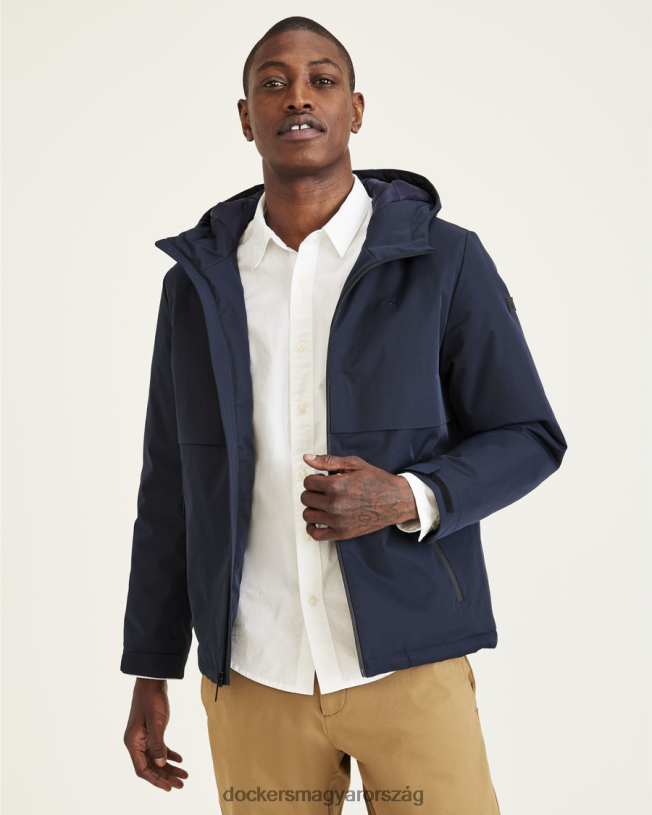 Dockers férfiak flex tech hegesztett karimás kapucnis pulóver P840P633 ruházat sötétkék blézer - kék