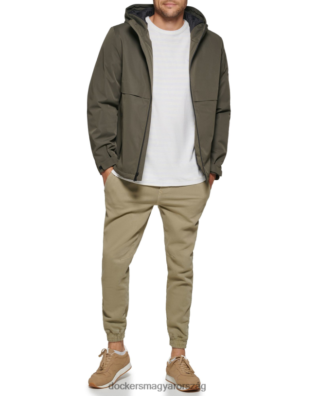 Dockers férfiak flex tech hegesztett karimás kapucnis pulóver P840P634 ruházat Oliva zöld