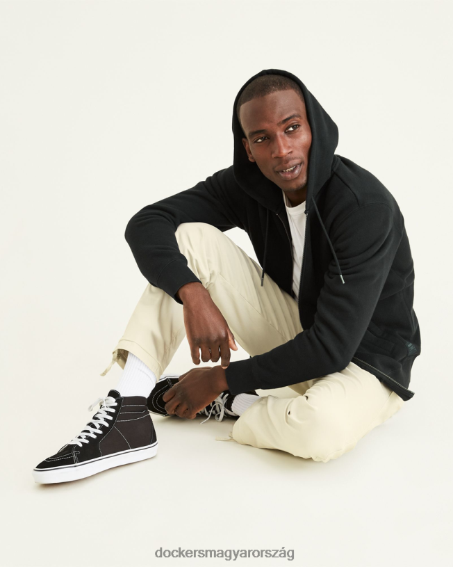 Dockers férfiak sport teljes cipzáras kapucnis, normál szabású P840P402 ruházat ásványi fekete