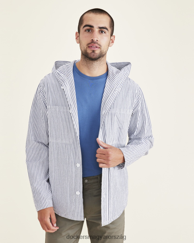 Dockers férfiak strandpulcsi, laza szabású P840P617 ruházat sötétkék blézer - kék