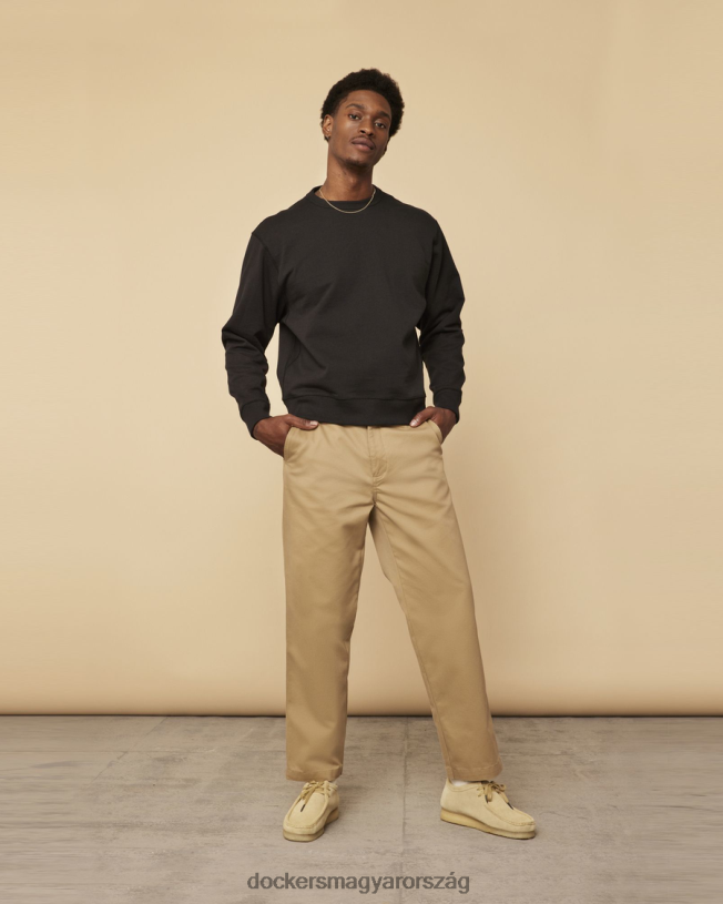 Dockers férfiak Az USA-ban készült, zúzott nyakú pulóver P840P308 ruházat kaviár - fekete