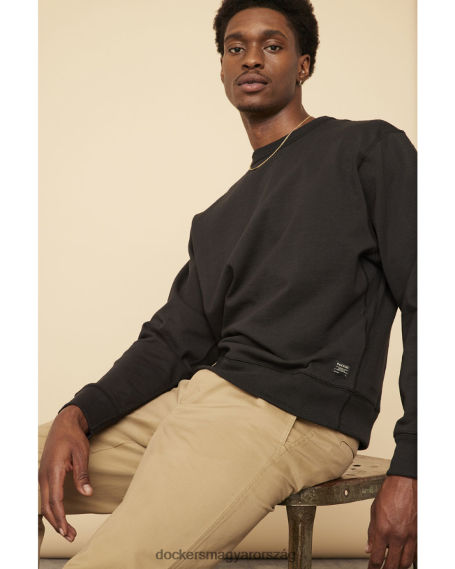 Dockers férfiak Az USA-ban készült, zúzott nyakú pulóver P840P308 ruházat kaviár - fekete