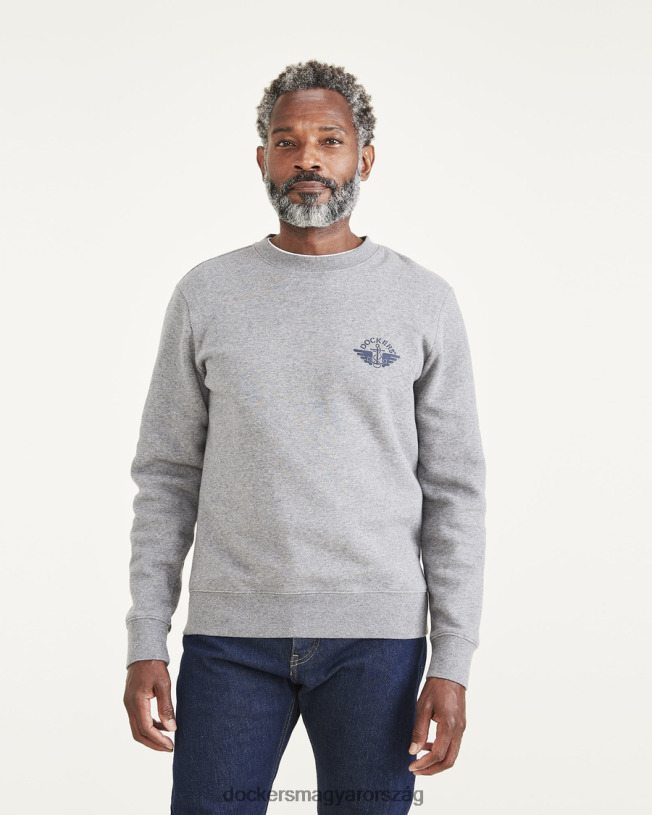 Dockers férfiak crewneck pulóver, normál szabású P840P554 ruházat füstölgő hanga - szürke