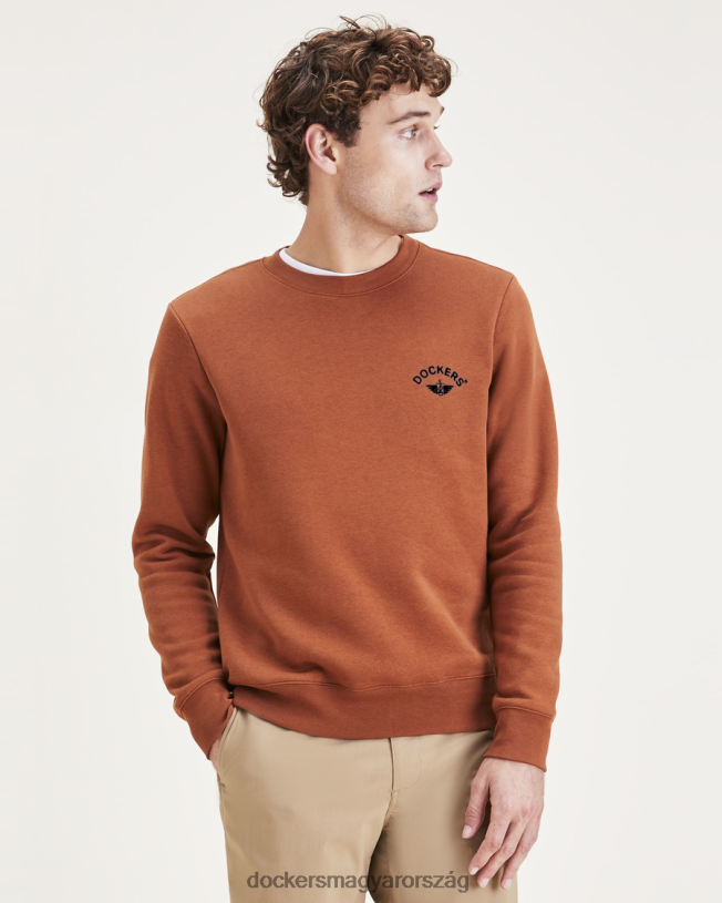 Dockers férfiak crewneck pulóver, normál szabású P840P555 ruházat mokkás bisque - barna