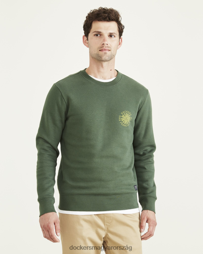 Dockers férfiak crewneck pulóver, normál szabású P840P556 ruházat koriander - zöld