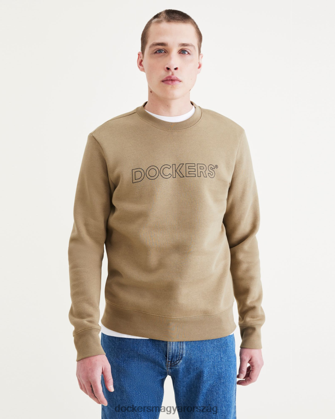 Dockers férfiak crewneck pulóver, normál szabású P840P558 ruházat szárazföldi trek - zöld