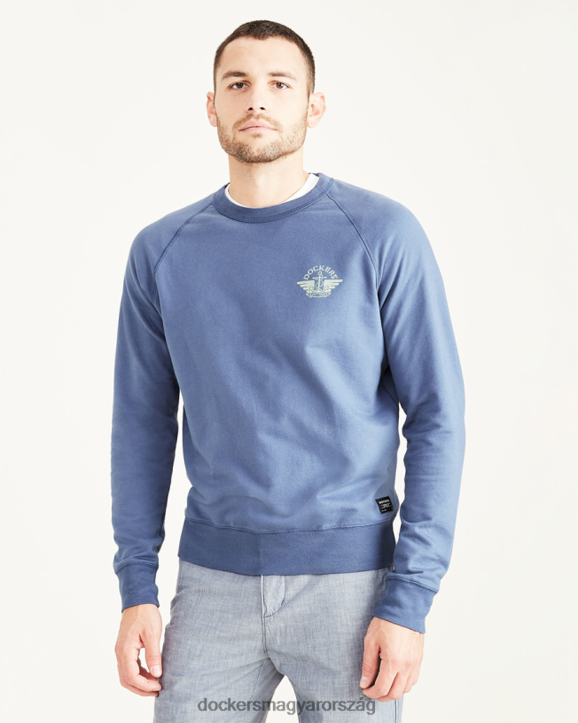 Dockers férfiak eredeti crewneck pulóver, normál szabású P840P640 ruházat vintage indigó - kék