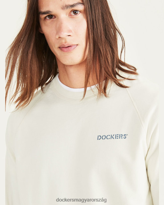 Dockers férfiak eredeti crewneck pulóver, normál szabású P840P642 ruházat kócsag - fehér