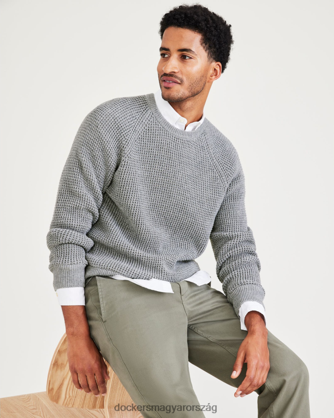 Dockers férfiak húzott nyakú pulóver, normál szabású P840P648 ruházat füstölgő hanga - szürke