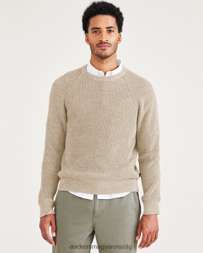 Dockers férfiak húzott nyakú pulóver, normál szabású P840P650 ruházat szaharai khaki