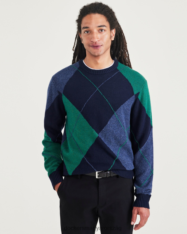 Dockers férfiak kézműves pulóver, normál szabású P840P515 ruházat argyle gloia navy - kék