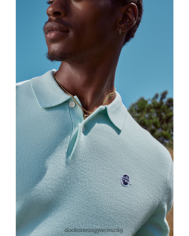 Dockers férfiak malbon pulóver póló, normál szabású P840P406 ruházat jeges reggel - fehér
