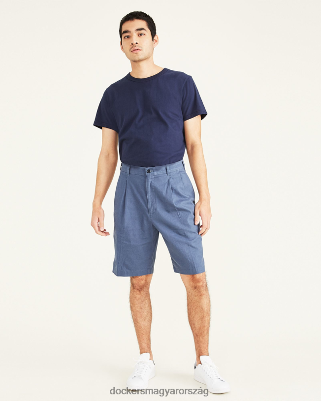 Dockers férfiak eredeti rövidnadrág, redőzött P840P796 ruházat vintage indigó - kék
