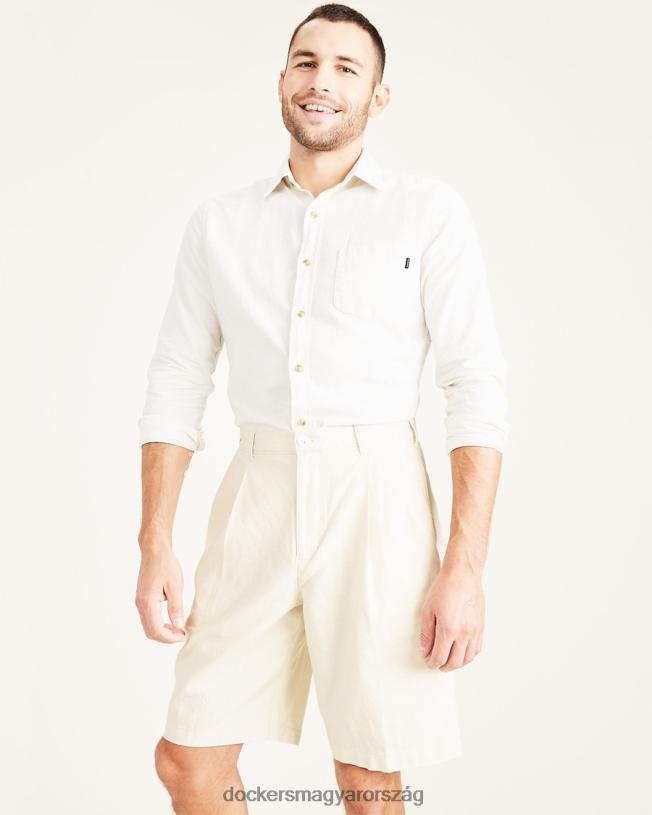 Dockers férfiak eredeti rövidnadrág, redőzött P840P797 ruházat kócsag - fehér