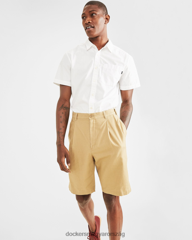Dockers férfiak eredeti rövidnadrág, redőzött P840P798 ruházat betakarítás arany - cser