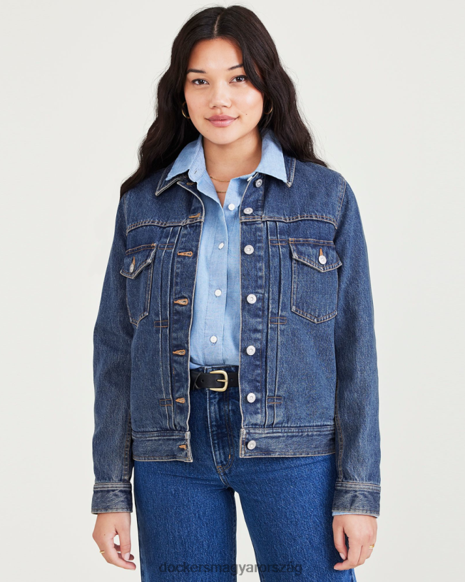 Dockers nők eredeti kamionos kabát, normál szabású P840P1203 ruházat közepes indigó kőmosó - kék