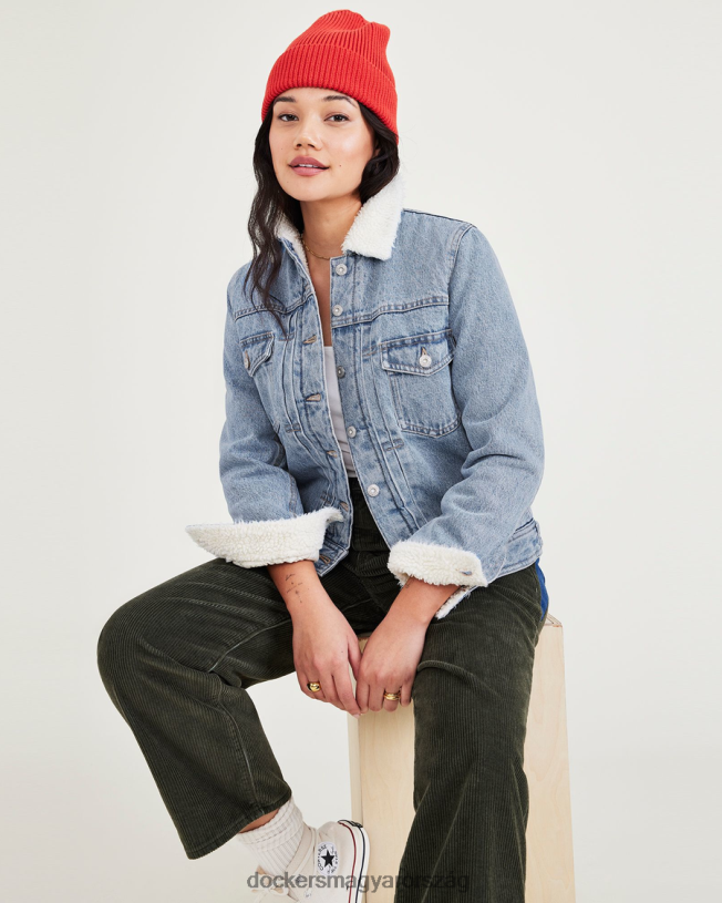 Dockers nők eredeti sherpa kamionos kabát, normál szabású P840P1246 ruházat világos indigó - kék