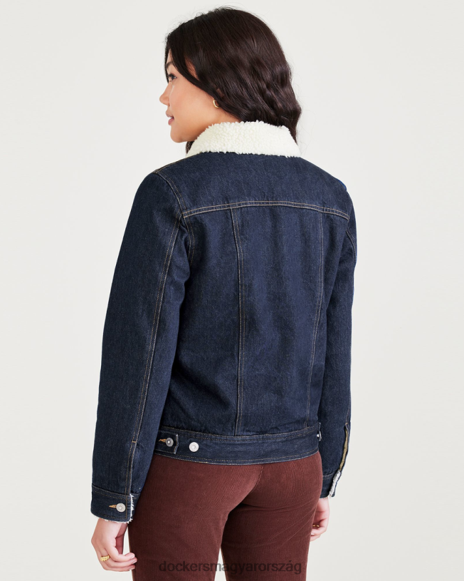 Dockers nők eredeti sherpa kamionos kabát, normál szabású P840P1247 ruházat sötét indigó kőmosó - kék