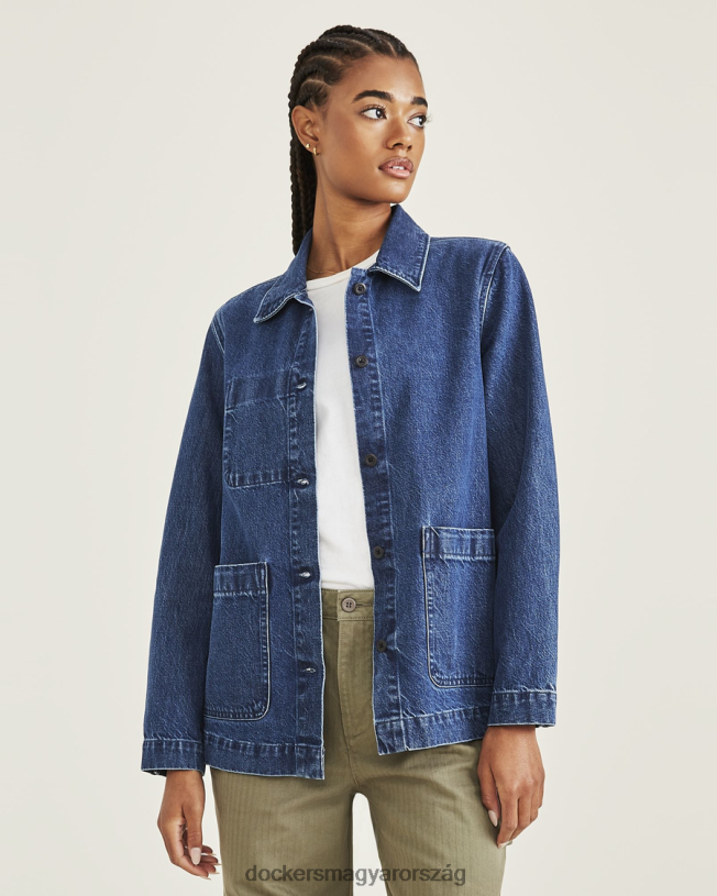 Dockers nők házikabát, szabályos szabású P840P1299 ruházat közepes indigó kőmosó - kék