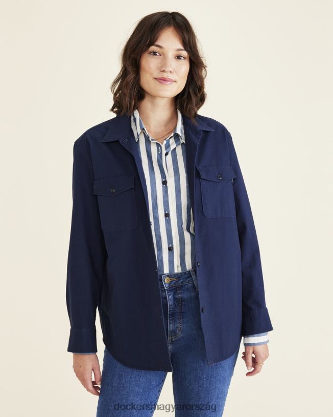 Dockers nők ingkabát, laza szabású P840P1199 ruházat sötétkék blézer - kék