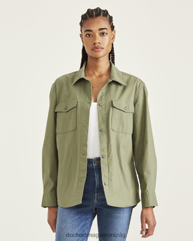 Dockers nők ingkabát, laza szabású P840P1200 ruházat camo - zöld