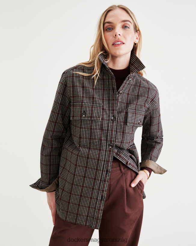 Dockers nők ingkabát, laza szabású P840P1255 ruházat akkord dekadens csokoládé - ​​barna