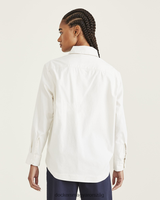 Dockers nők ingkabát, laza szabású P840P1300 ruházat kócsag - fehér