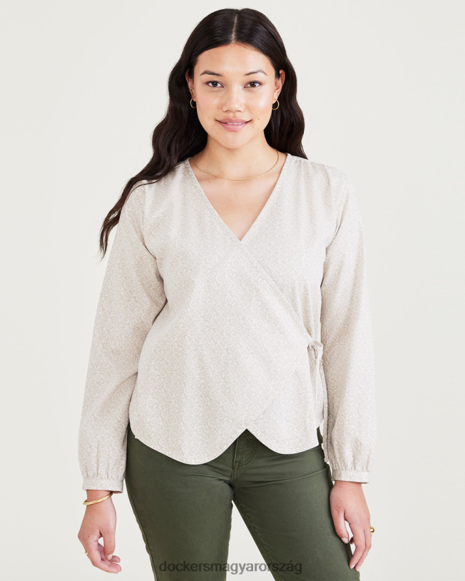 Dockers nők bundás blúz, normál szabású P840P1225 ruházat szaharai khaki