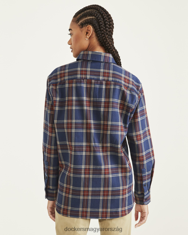 Dockers nők eredeti gombos ing, laza fazon P840P1283 ruházat sötétkék blézer és keserű csokoládé - ​​kék