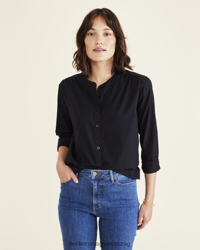 Dockers nők gombos, szabályos szabású P840P1167 ruházat gyönyörű fekete