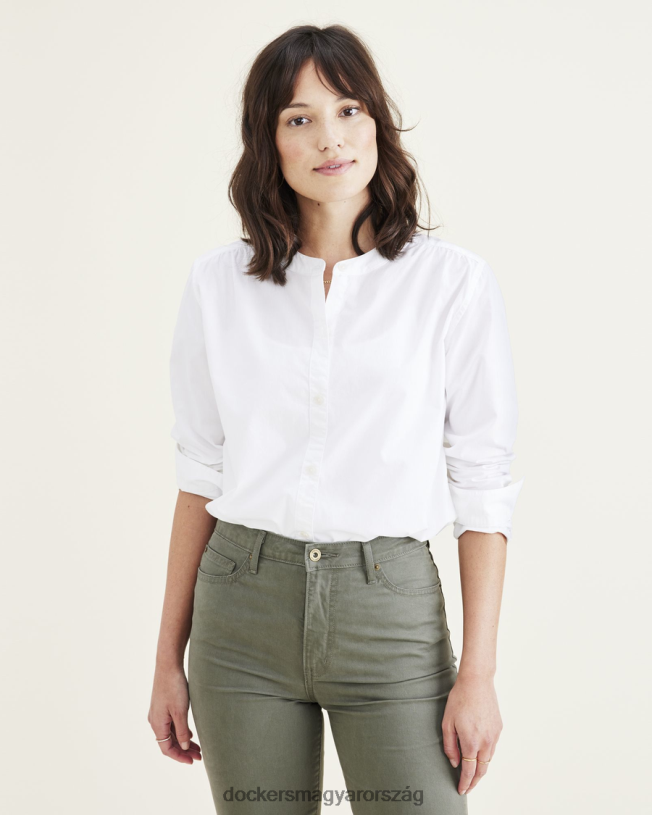 Dockers nők gombos, szabályos szabású P840P1229 ruházat fényes fehér