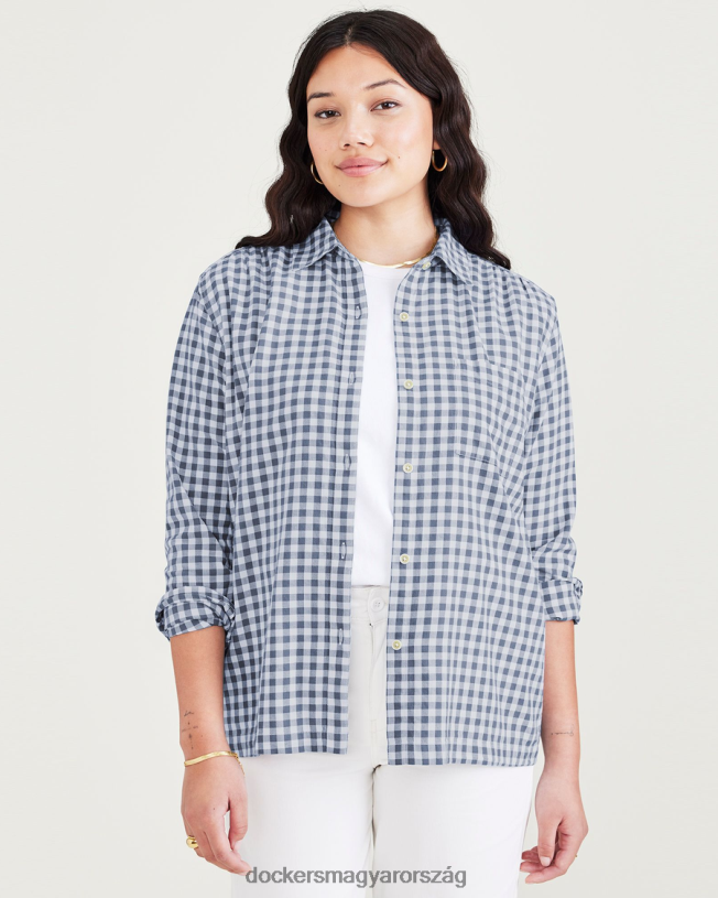 Dockers nők kedvenc gombos ing, normál szabású P840P1250 ruházat port blue fúzió - kék