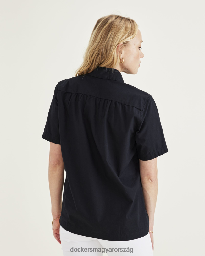 Dockers nők kedvenc gombos, szabályos szabású P840P1124 ruházat gyönyörű fekete