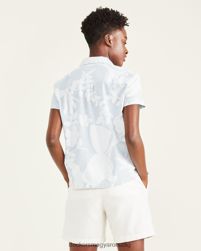 Dockers nők tábori galléros ing, klasszikus fazon P840P1329 ruházat vintage indigó - kék