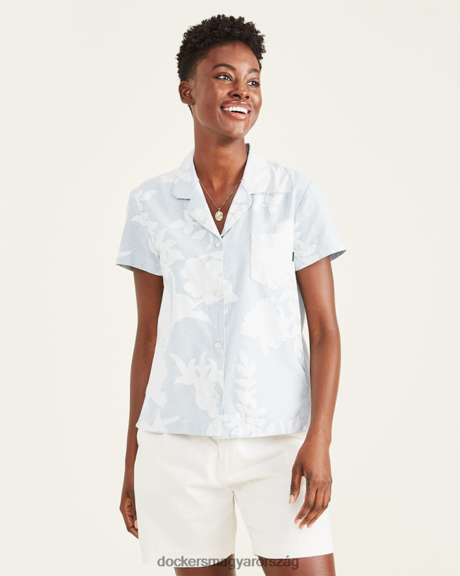 Dockers nők tábori galléros ing, klasszikus fazon P840P1329 ruházat vintage indigó - kék