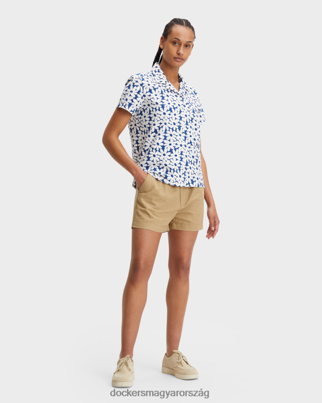 Dockers nők tábori galléros ing, normál szabású P840P1330 ruházat óceánra néző - kék