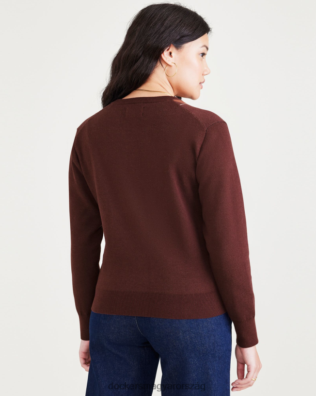 Dockers nők kardigán, normál szabású P840P1318 ruházat mini argyle dekadens csokoládé - ​​barna