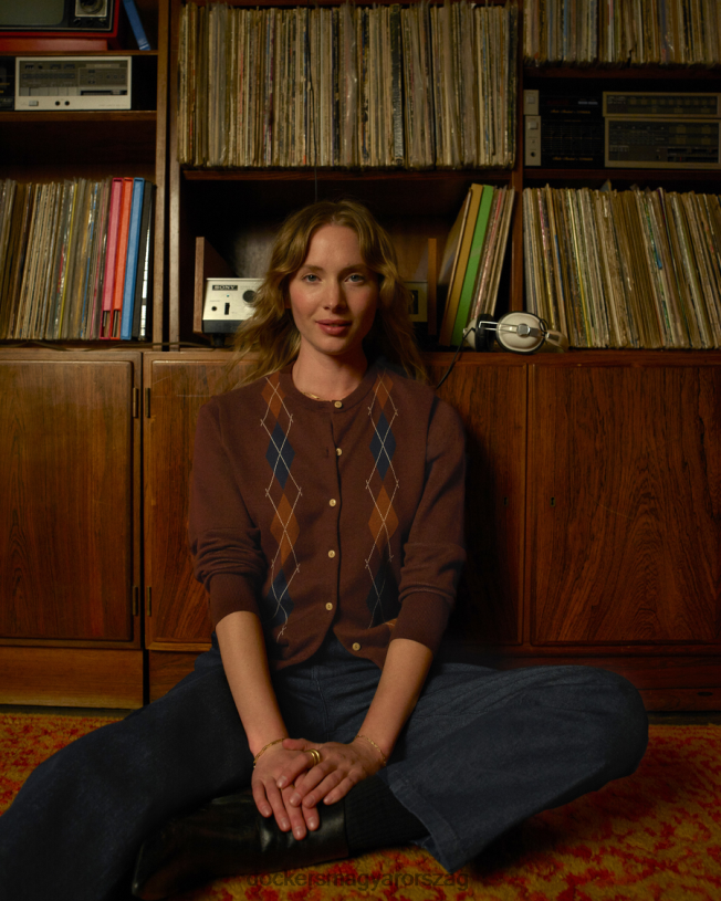 Dockers nők kardigán, normál szabású P840P1318 ruházat mini argyle dekadens csokoládé - ​​barna