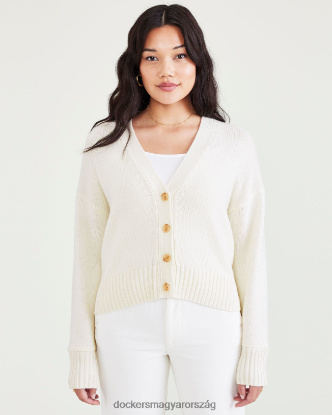 Dockers nők vágott kardigán, laza fazon P840P1278 ruházat kócsag - fehér
