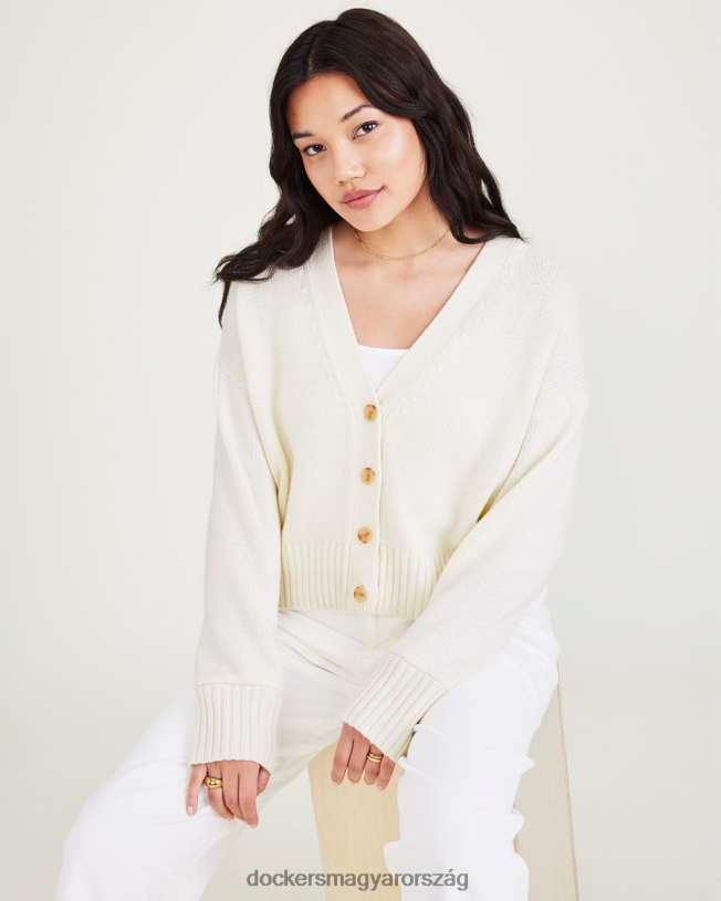 Dockers nők vágott kardigán, laza fazon P840P1278 ruházat kócsag - fehér