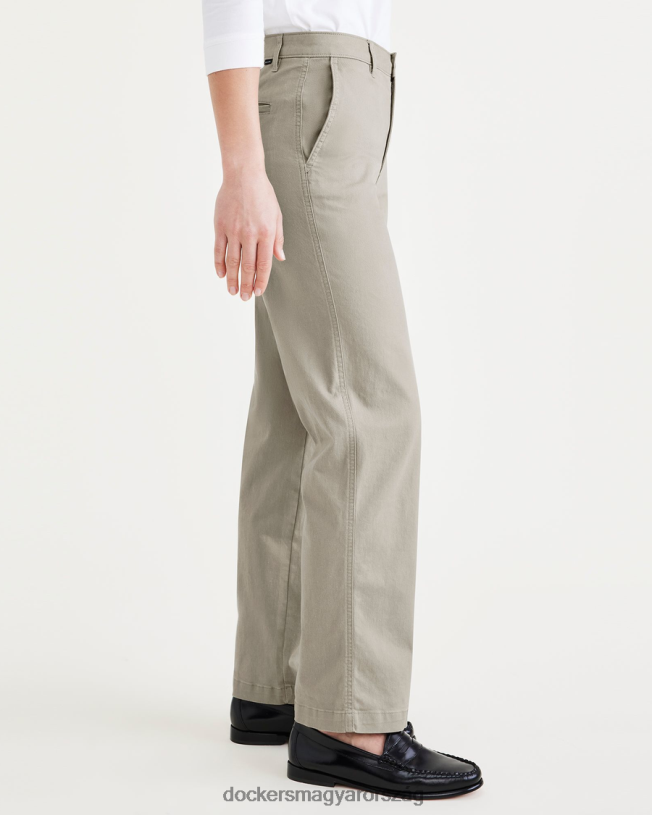 Dockers nők eredeti khaki, magas derekú, egyenes fazonú P840P1213 ruházat erdei köd - zöld