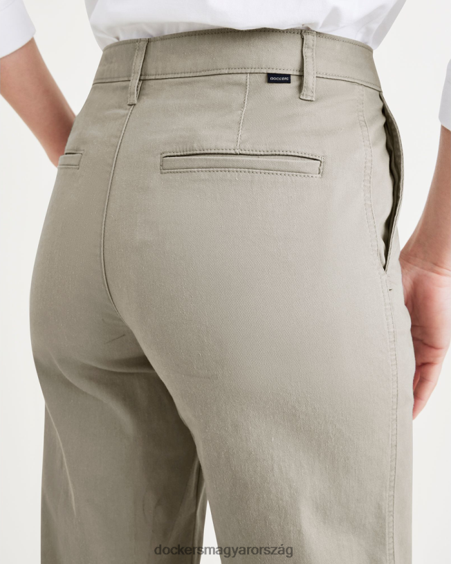 Dockers nők eredeti khaki, magas derekú, egyenes fazonú P840P1213 ruházat erdei köd - zöld
