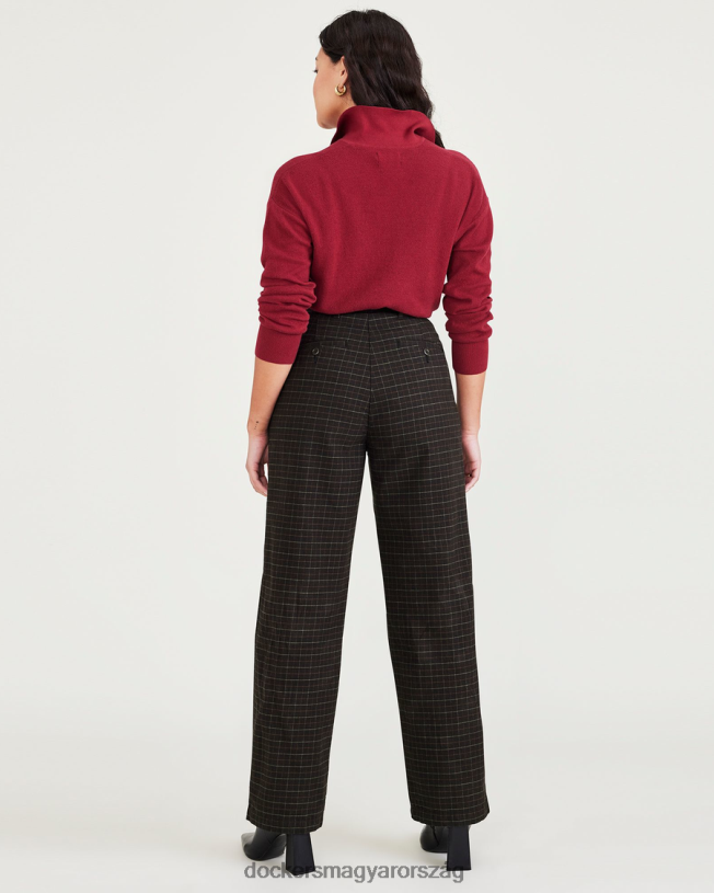 Dockers nők eredeti khaki, redőzött, magasan széles fazonú P840P1217 ruházat fekete bab - fekete