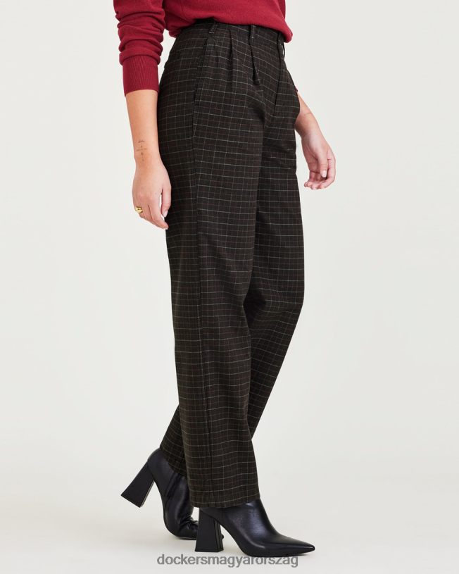 Dockers nők eredeti khaki, redőzött, magasan széles fazonú P840P1217 ruházat fekete bab - fekete