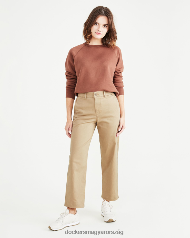 Dockers nők eredeti khakis, magas derekú, egyenes fazonú P840P1179 ruházat betakarítás arany - cser