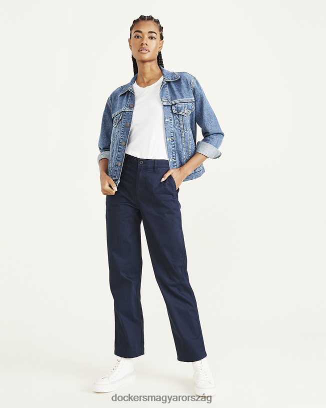Dockers nők eredeti khakis, magas derekú, egyenes fazonú P840P1180 ruházat sötétkék blézer - kék