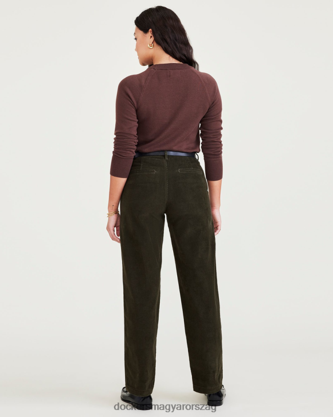 Dockers nők eredeti khakis, magas derekú, egyenes fazonú P840P1212 ruházat erdei éjszaka - zöld