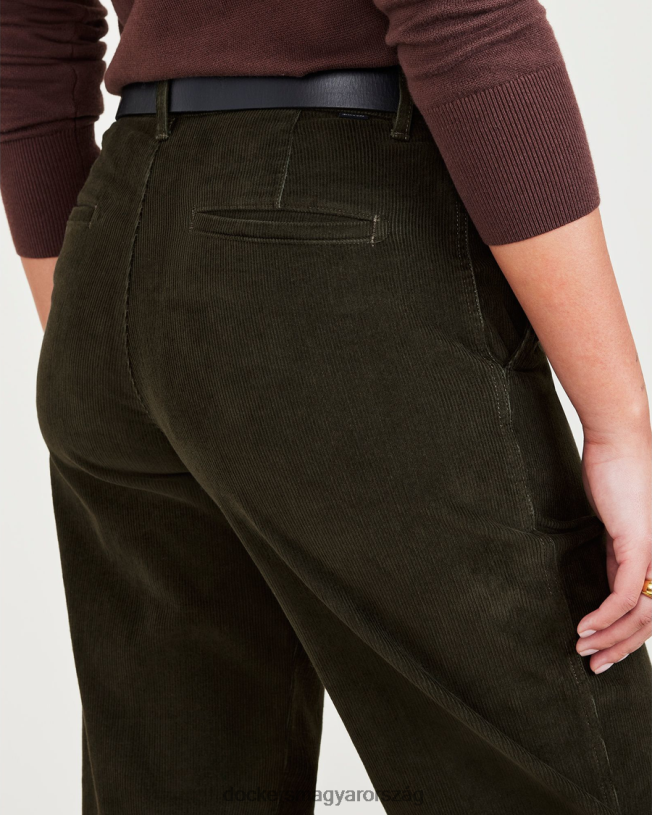 Dockers nők eredeti khakis, magas derekú, egyenes fazonú P840P1212 ruházat erdei éjszaka - zöld