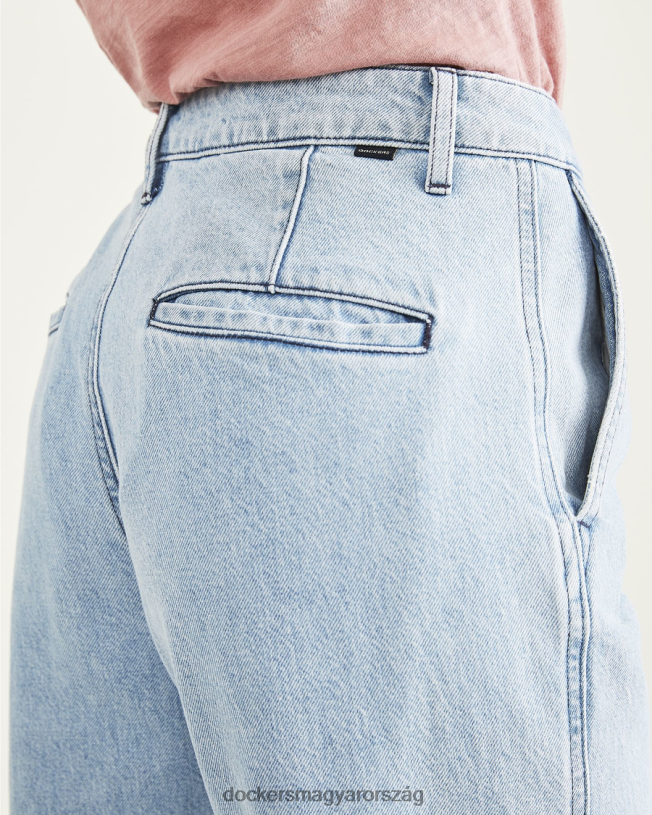 Dockers nők eredeti khakis, magas derekú, egyenes fazonú P840P1215 ruházat világos indigó kőmosó - kék